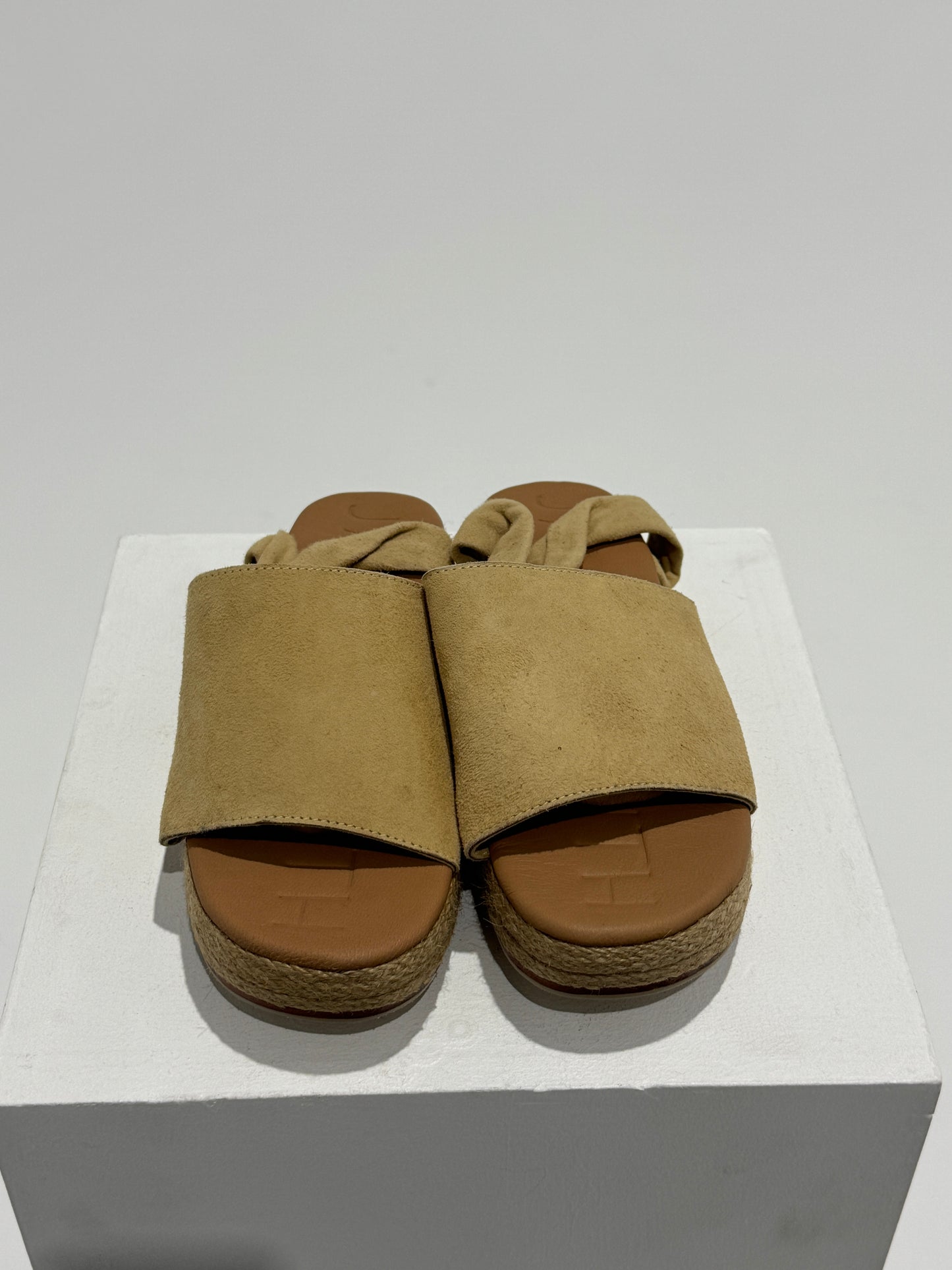 James Smith - The Wrap Espadrille Sand Suede Size: 9