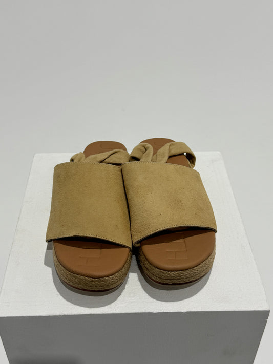 James Smith - The Wrap Espadrille Sand Suede Size: 9