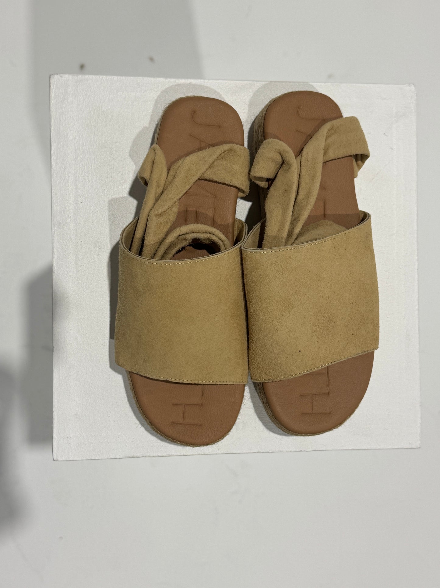 James Smith - The Wrap Espadrille Sand Suede Size: 9