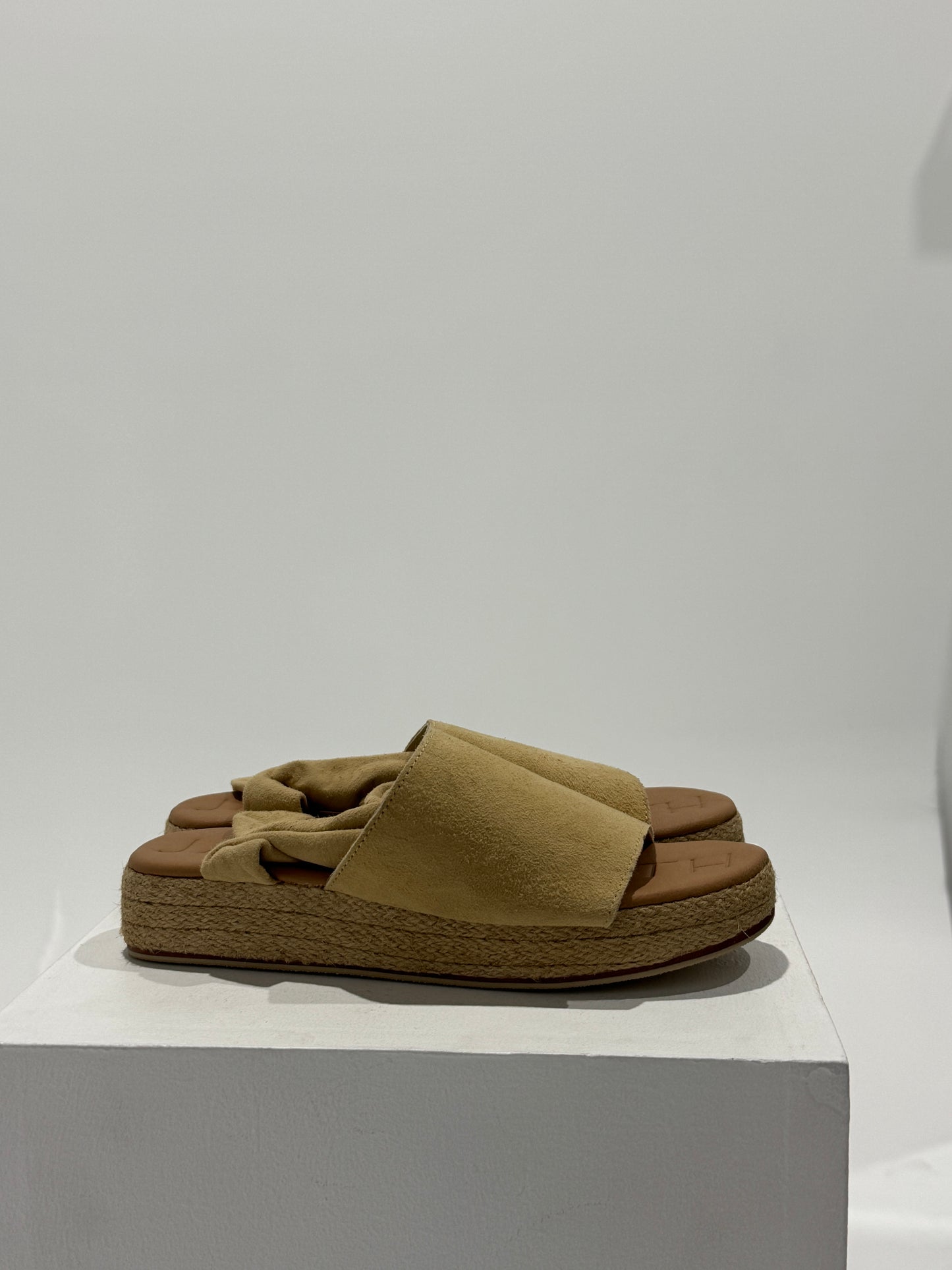 James Smith - The Wrap Espadrille Sand Suede Size: 9