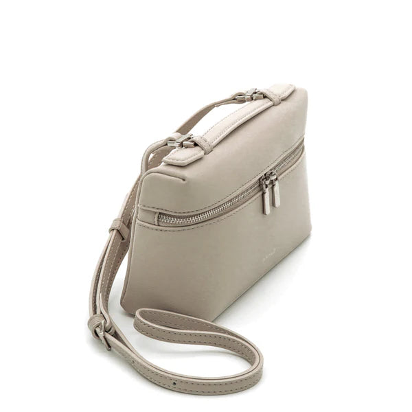 Number 2 taupe leather handbag