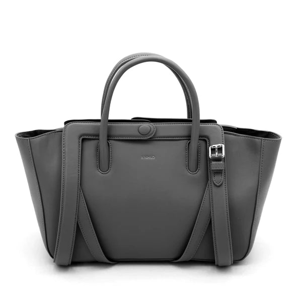 Number 5 leather charcoal handbag