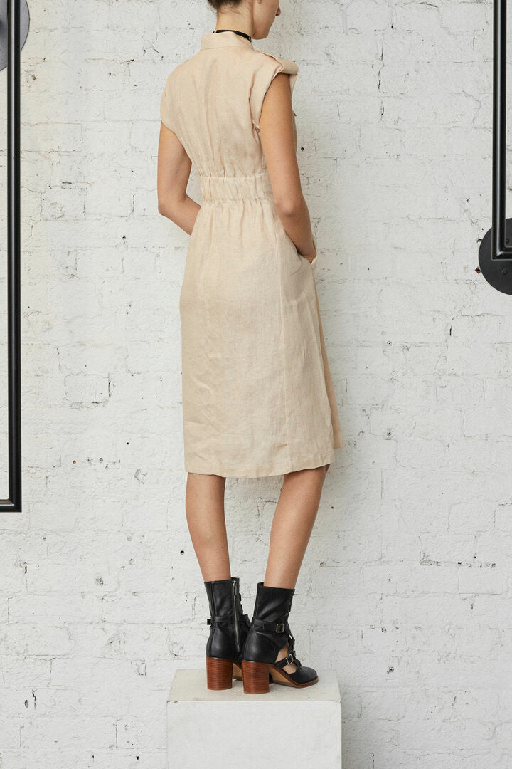 6 Pocket Safari Dress - Shell