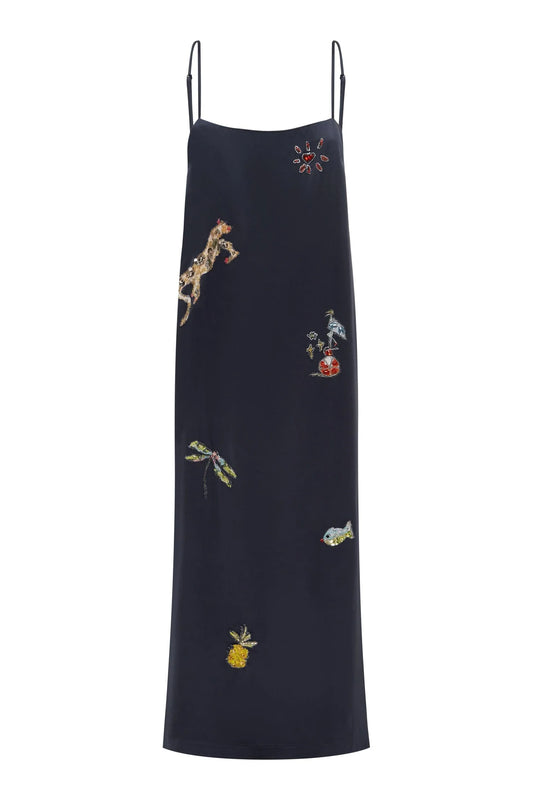 FONTAINE SLIP MIDI DRESS - RENT