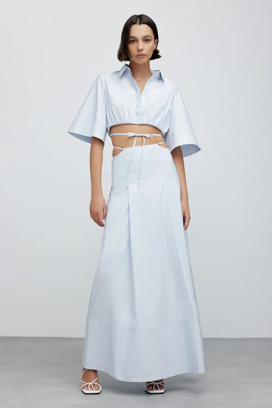 SIGNIFICANT OTHER Addison Cropped Shirt - Powder Blue