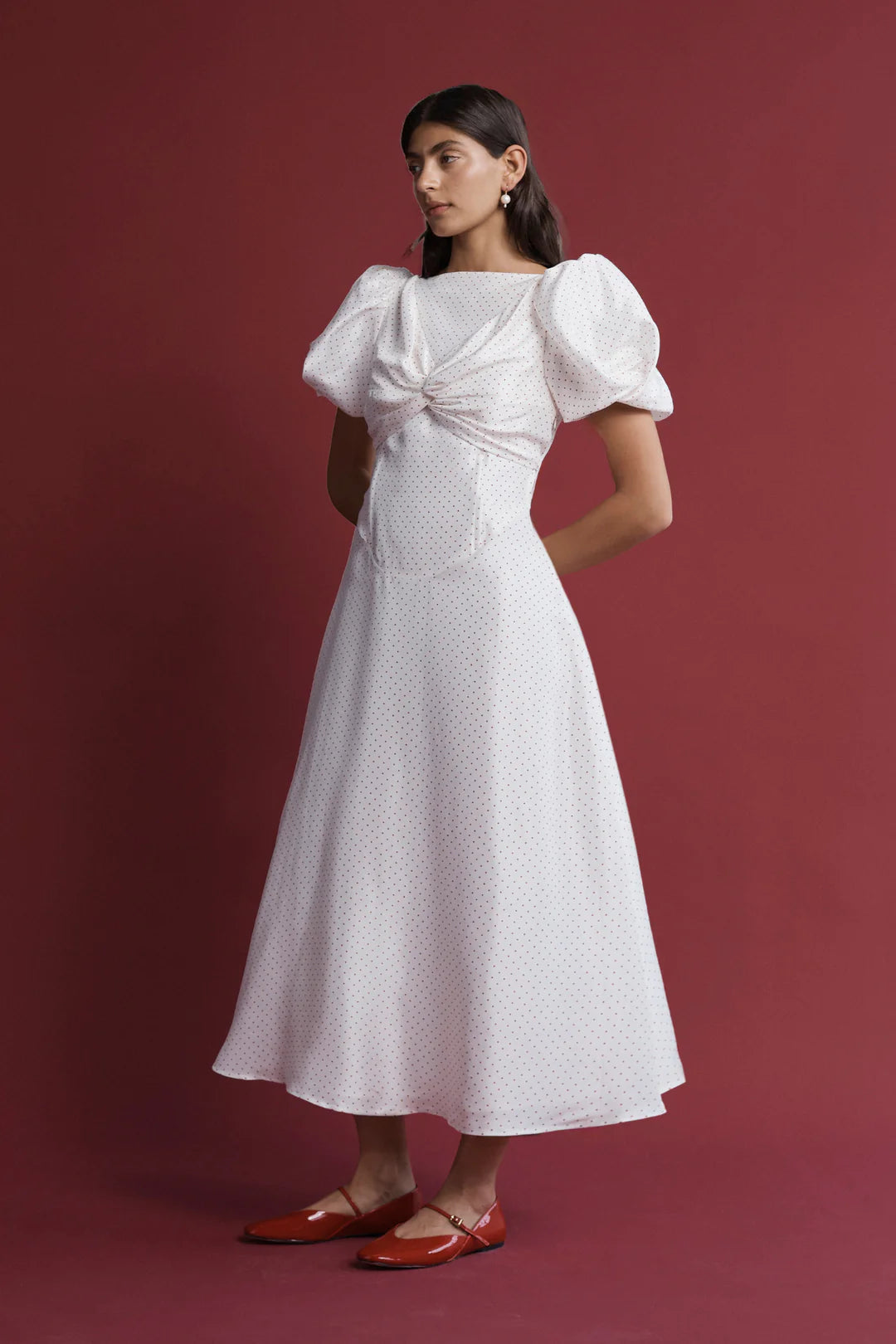 Tallulah Dress Red and White Spot