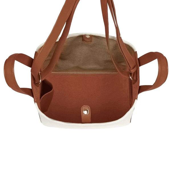 Eight Leather Canvas Tan Bag