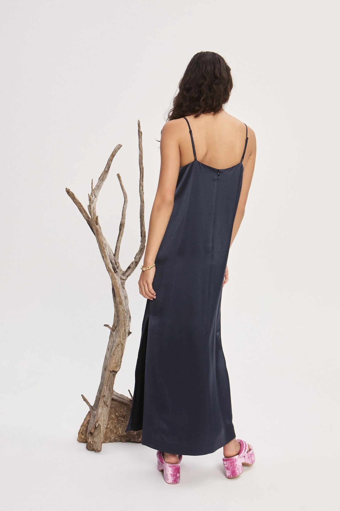 FONTAINE SLIP MIDI DRESS - RENT