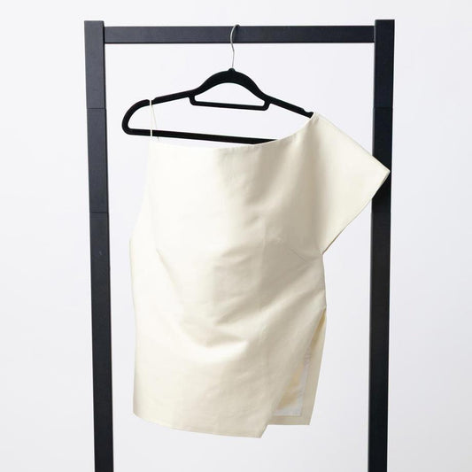 ST. AGNI Asymmetric Drop Shoulder Top - Pearl