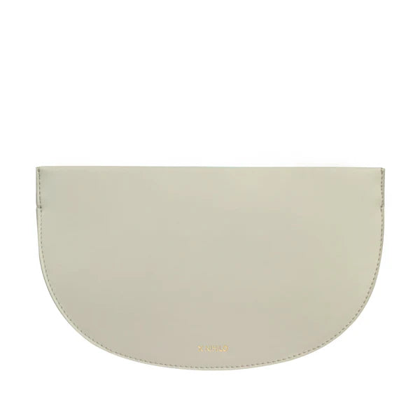 Debby leather taupe clutch bag