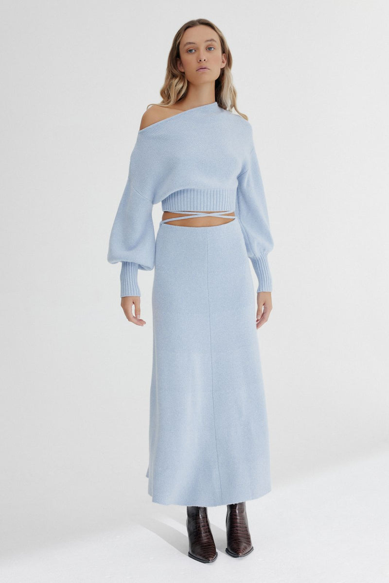 SIGNIFICANT OTHER Lia Knit Top - Blue Marle