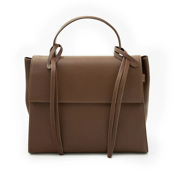 Bank leather walnut handbag