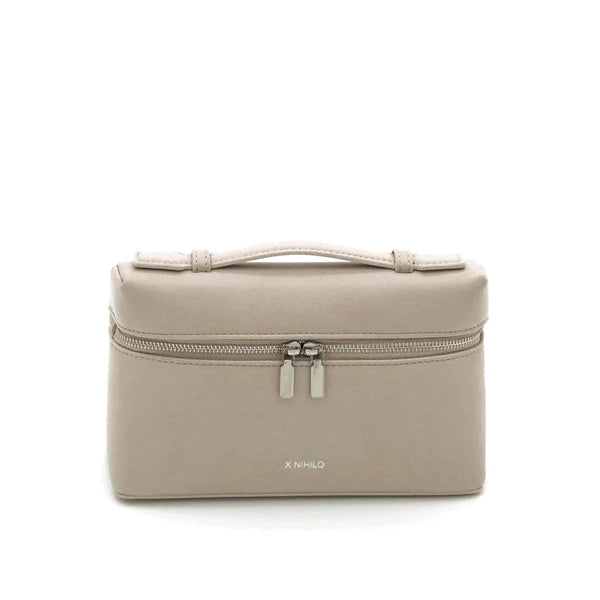 Number 2 taupe leather handbag