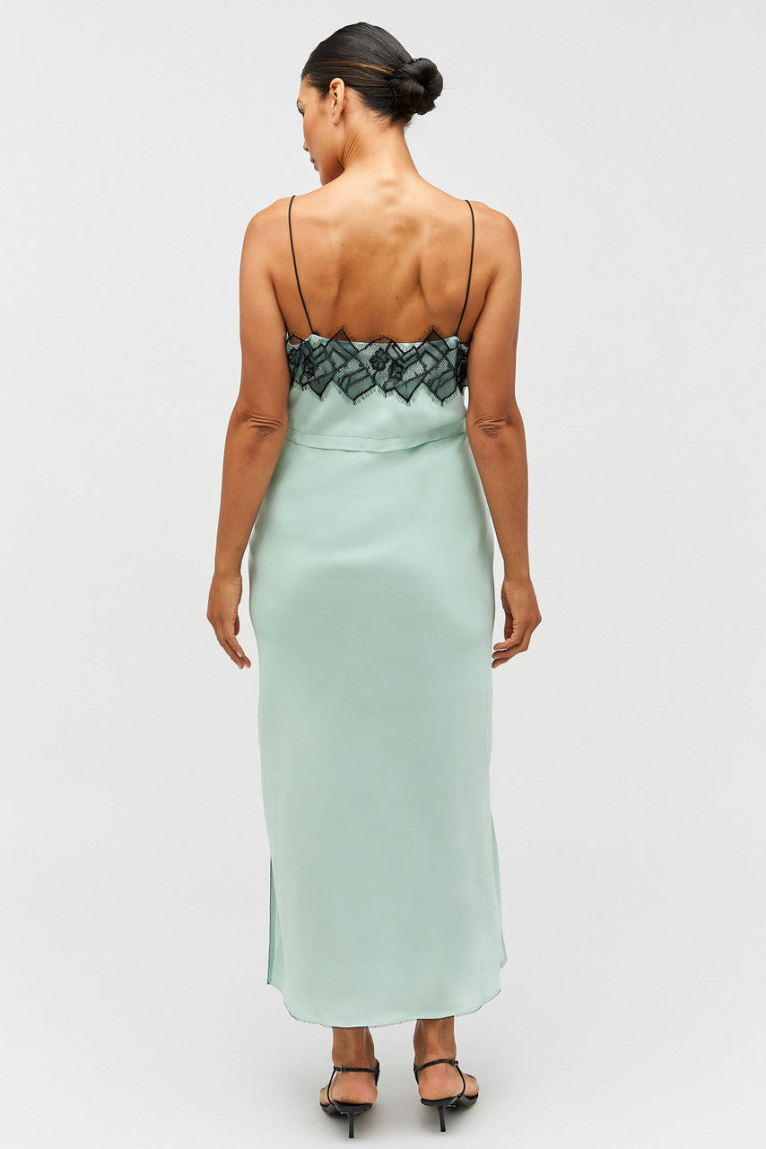 Fringe Lace Slip Dress - Mint Ice