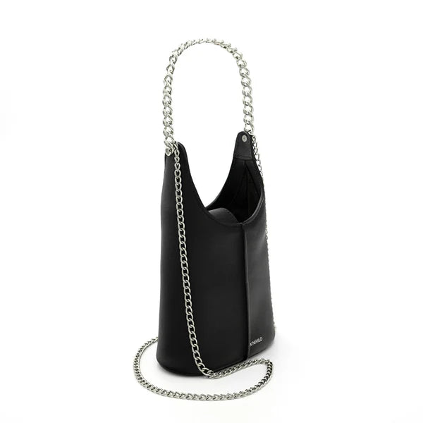Cleo leather black mini bucket bag