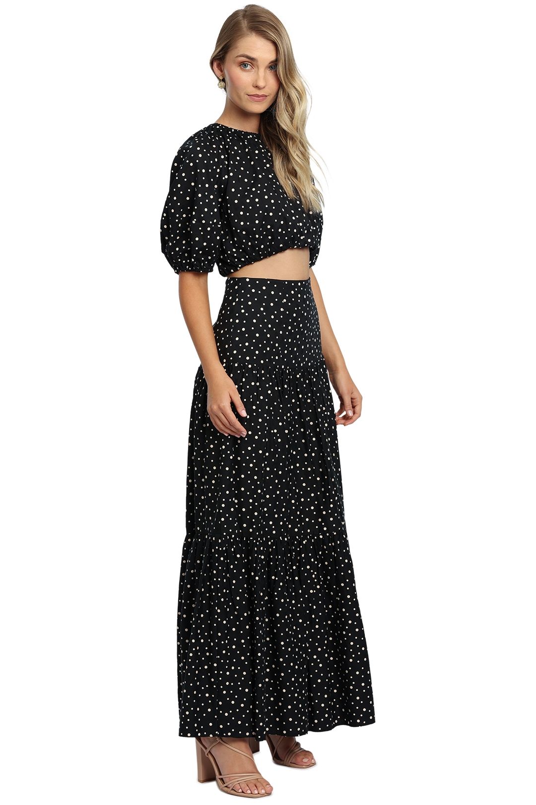 SIGNIFICANT OTHER Poppy Skirt - Black and Cream Polka