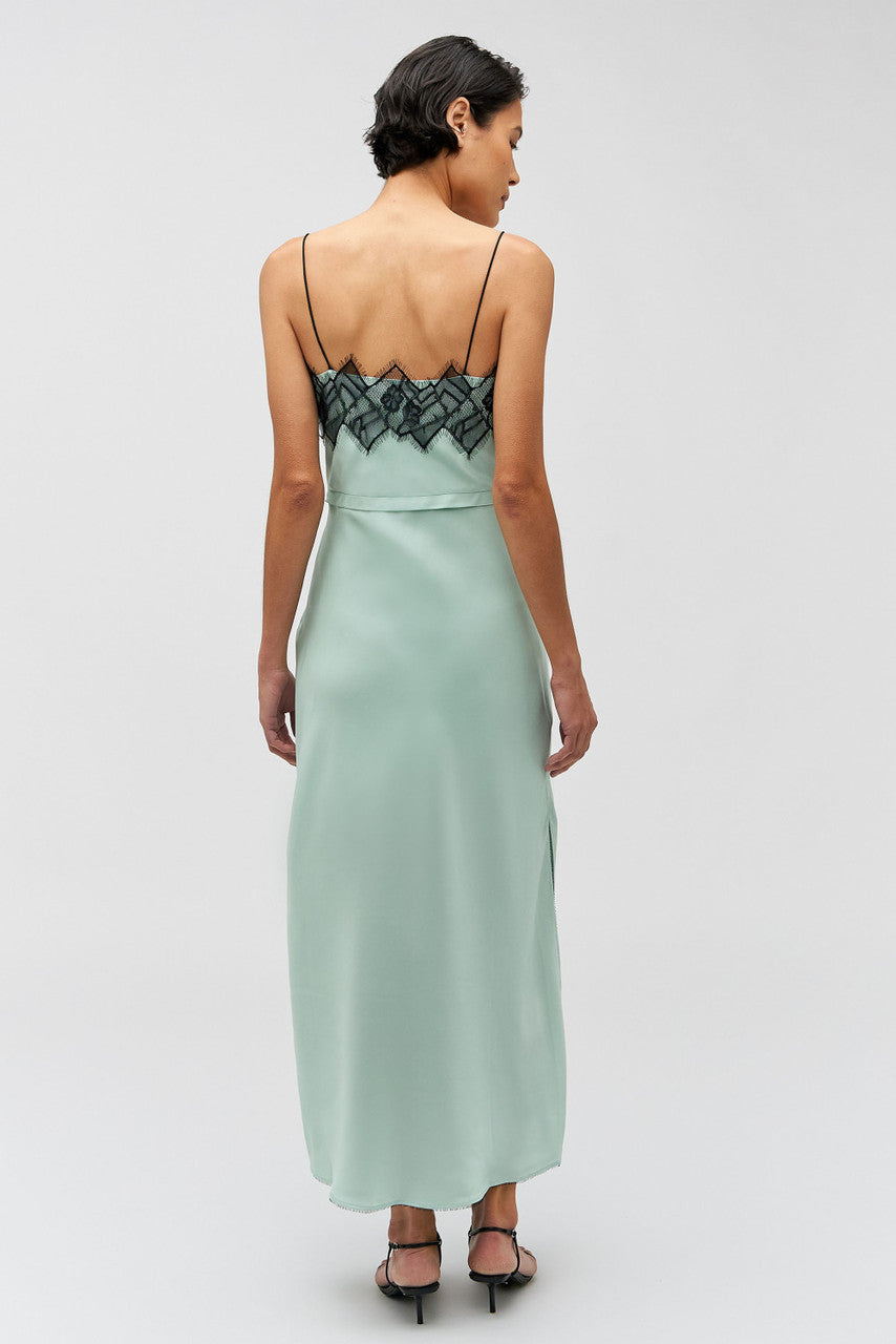 Fringe Lace Slip Dress - Mint Ice