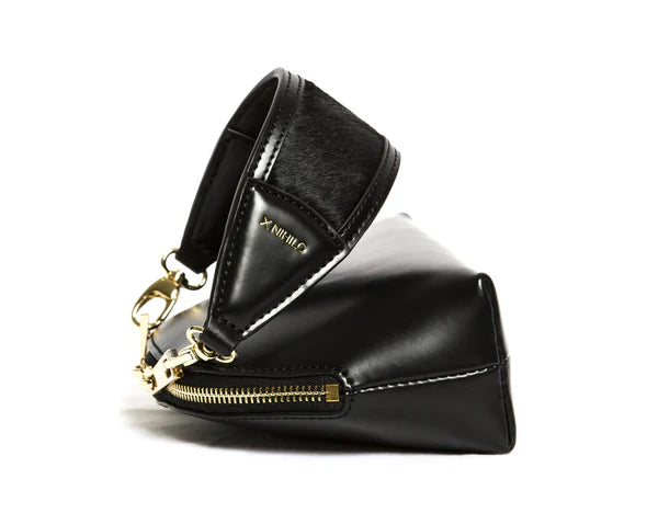 Stella Leather Black Clutch Bag