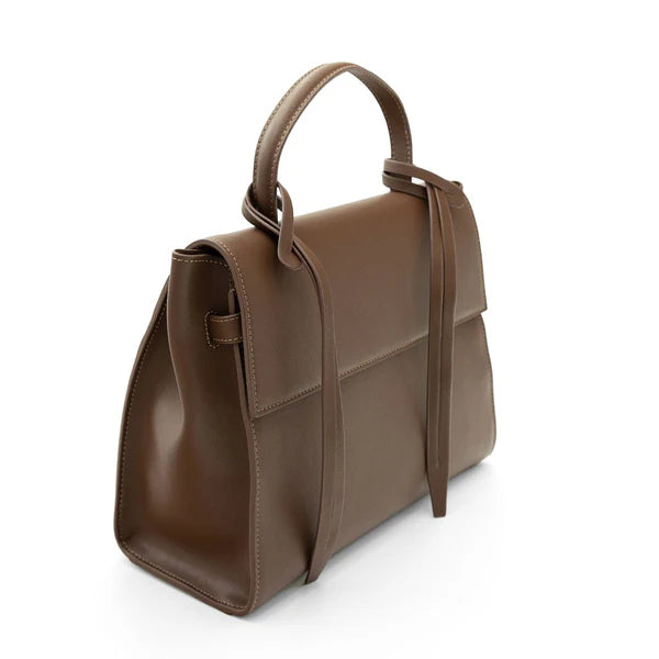 Bank leather walnut handbag
