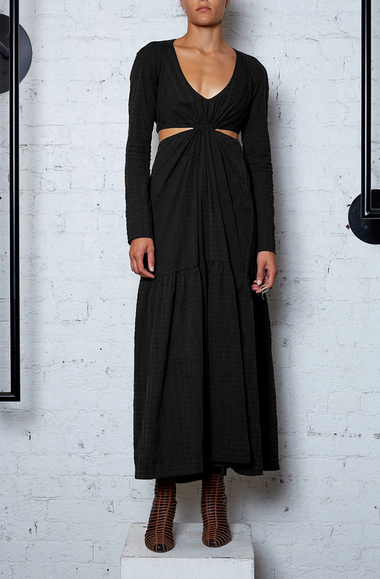 REVIVING NATURE DRESS - BLACK
