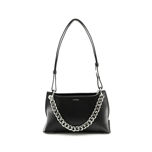 Everly leather black shoulder bag