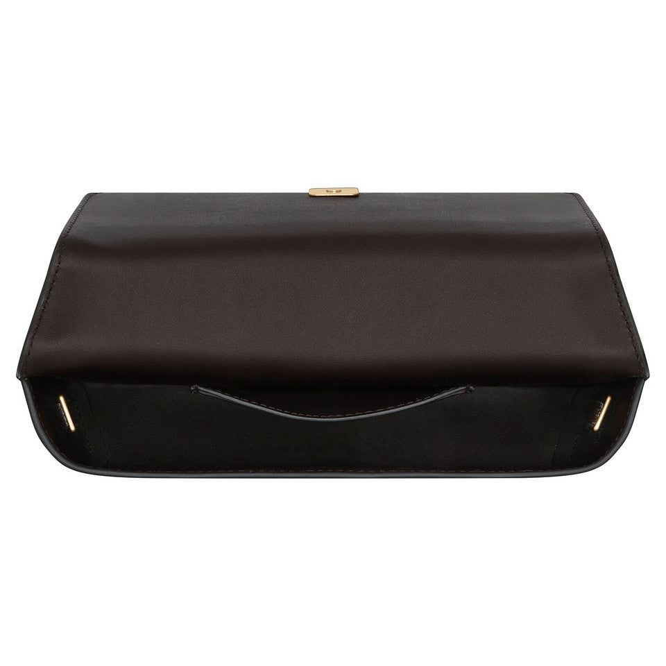 OROTON - DELLA TEXTURE SMALL BAGUETTE - MAHOGANY