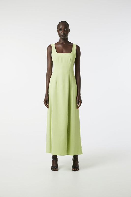 Front model view ARNSDORF - AMANDA MIDI DRESS - GREEN (BYRON BAY)