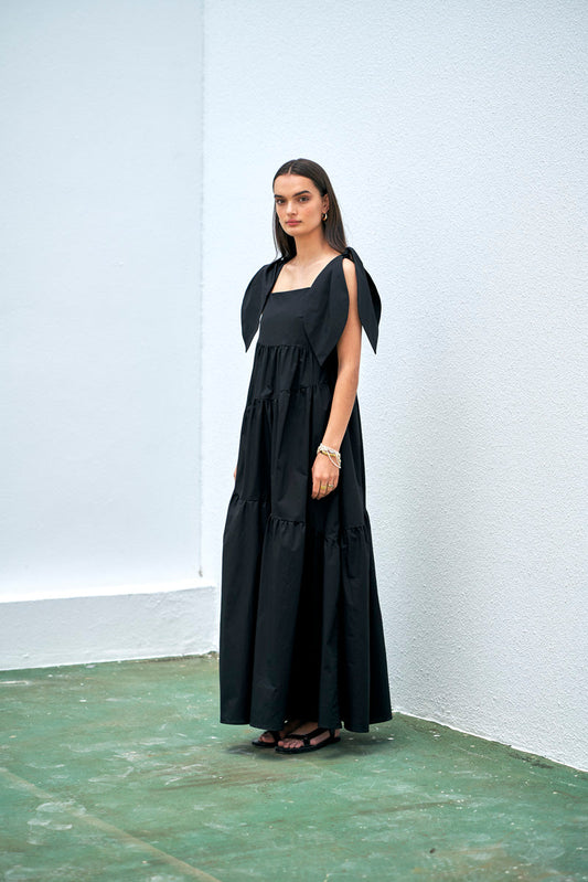AUTARK - TIER DRESS - BLACK