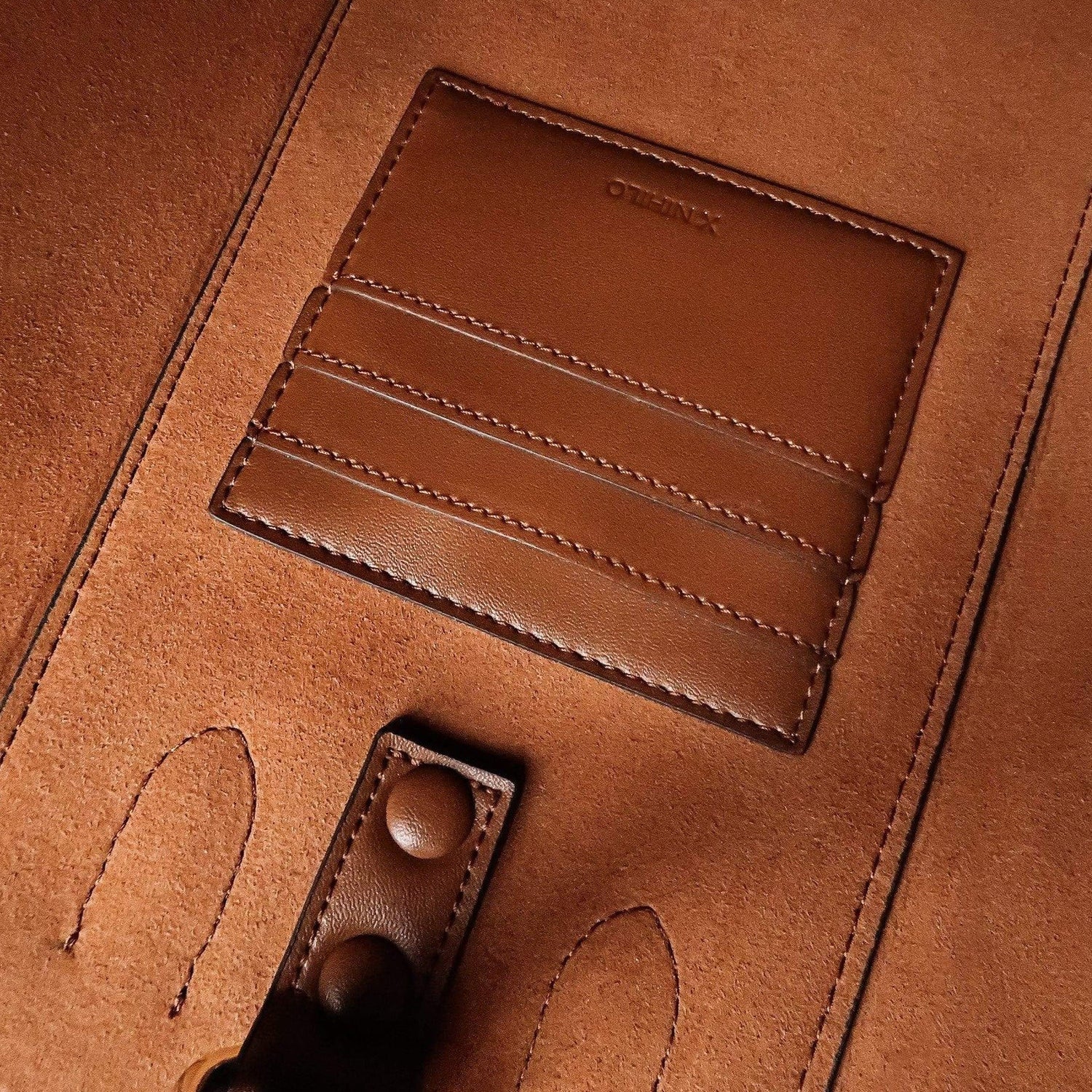X NIHILO - EIGHT MINI TOTE BUCKET BAG - TAN Pocket detailing