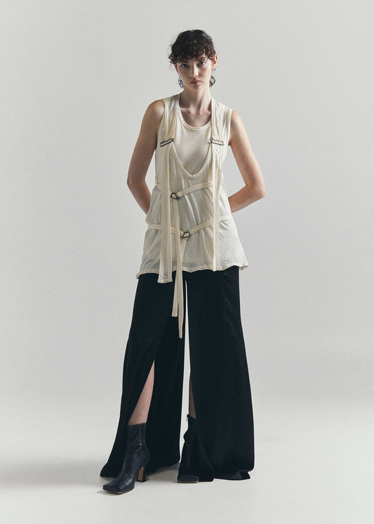 RECIETY - ANN DEMEULEMEESTER BUCKLE TOP - WHITE