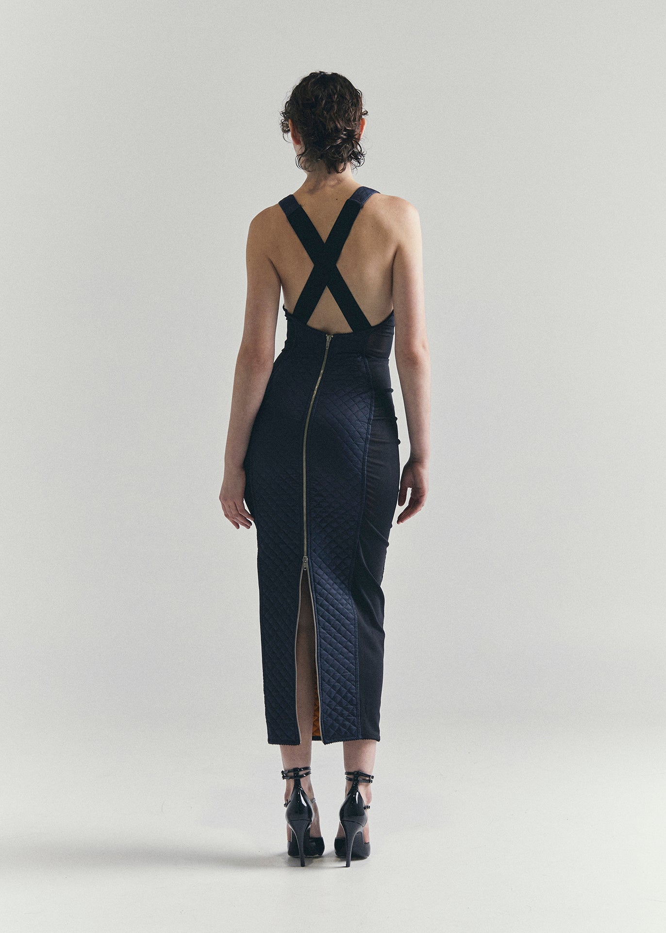 RECIETY - JUNIOR GAULTIER QUILTED DRESS - BLACK / NAVY