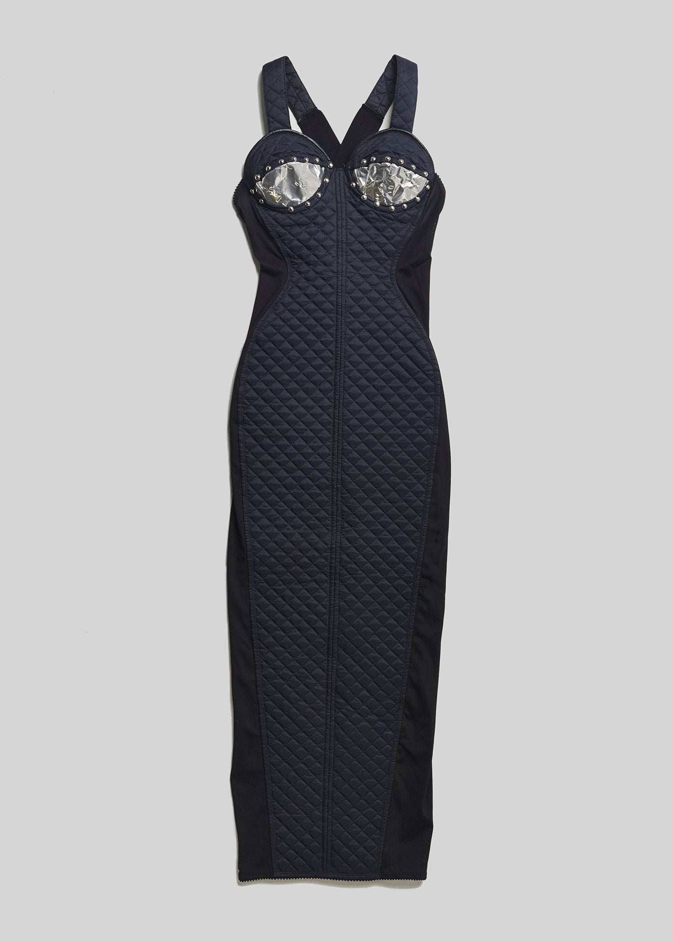 RECIETY - JUNIOR GAULTIER QUILTED DRESS - BLACK / NAVY