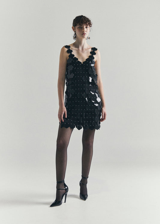RECIETY - PACO RABANNE CHAIN LINK DRESS - BLACK