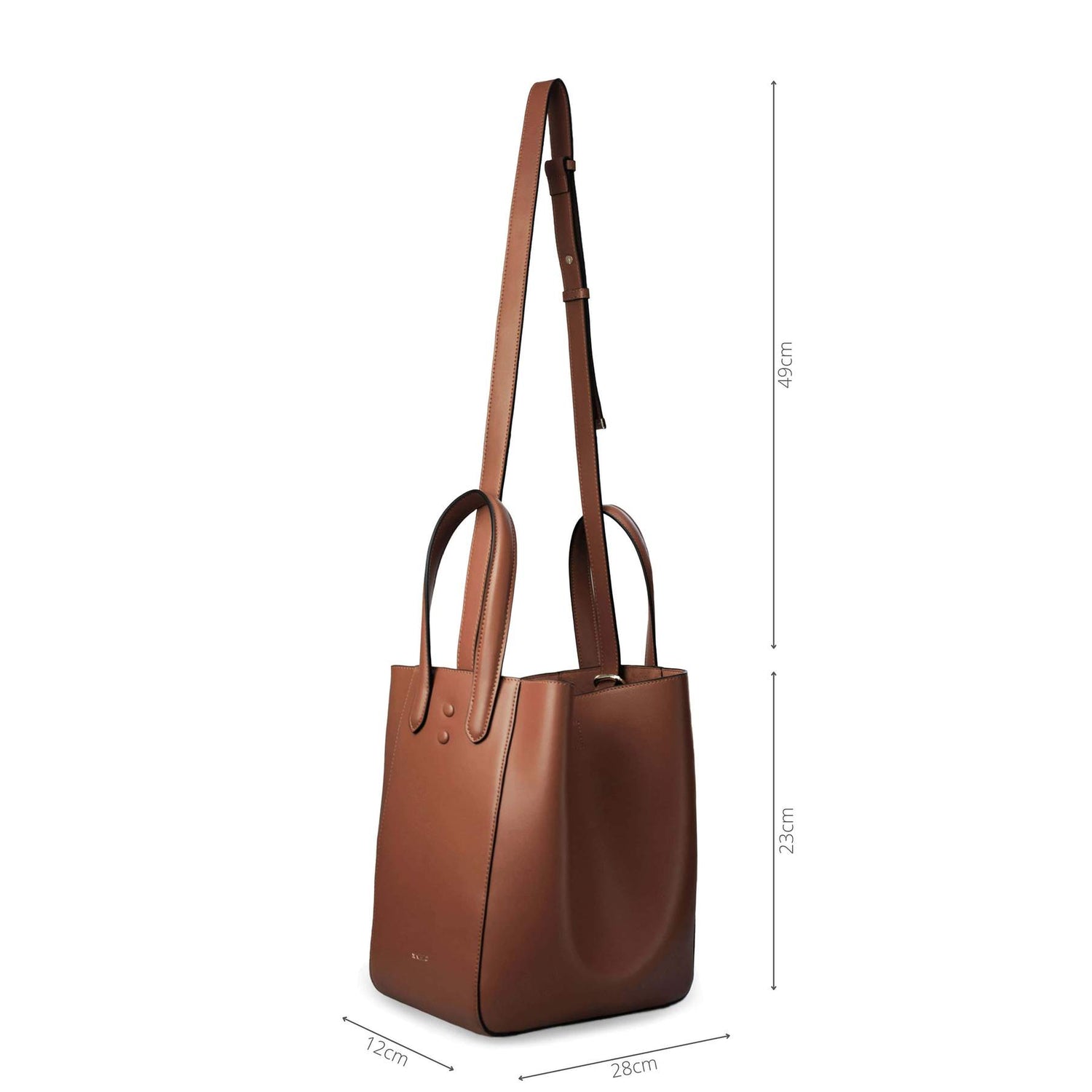 X NIHILO - EIGHT MINI TOTE BUCKET BAG - TAN Dimensions